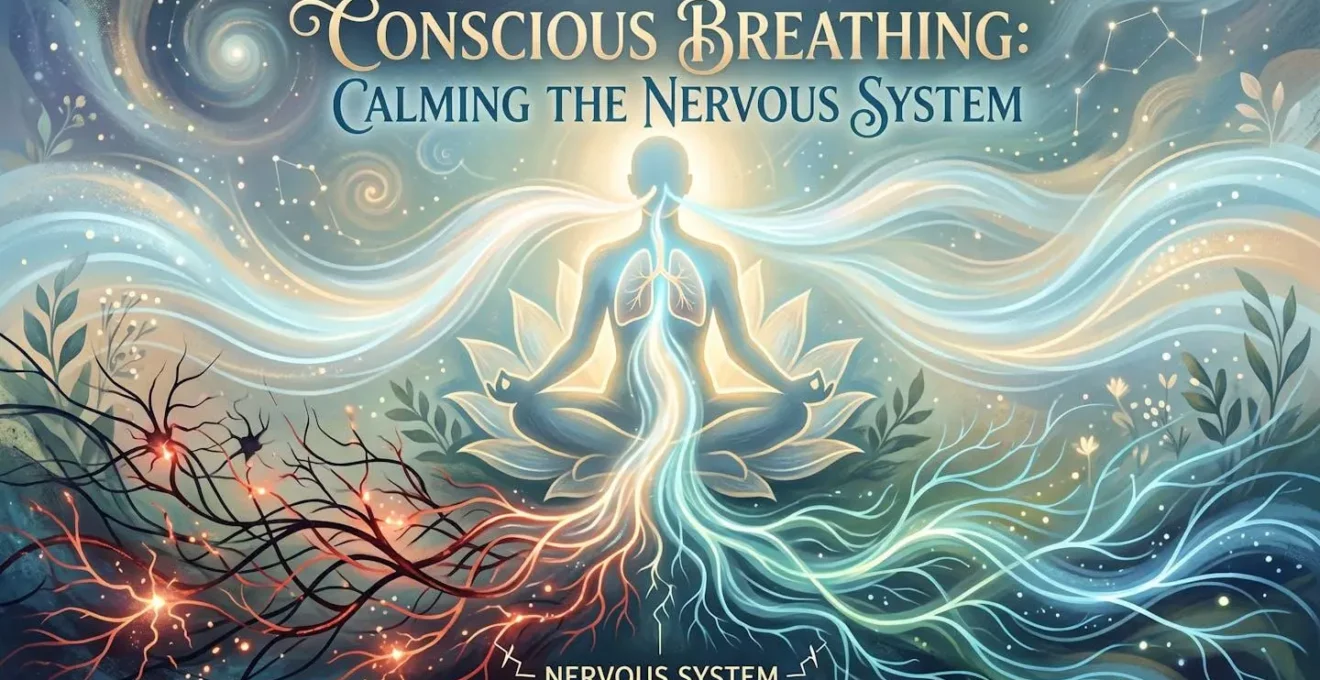 Représentation symbolique de la respiration consciente et de son effet apaisant sur le système nerveux