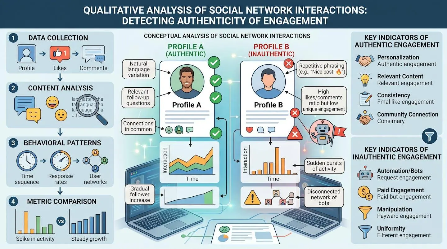 Analyse qualitative des interactions sur les réseaux sociaux pour détecter l'authenticité de l'engagement