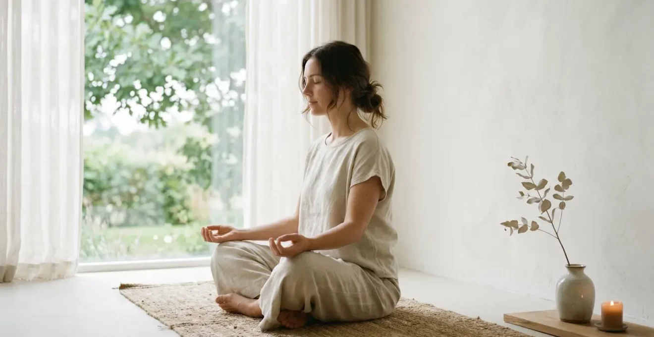 Représentation minimaliste et apaisante d'une personne en état de relaxation profonde